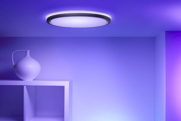 WiZ SuperSlim přisazené LED svítidlo 22W 2600lm 2700-6500K RGB IP20 42cm, černé