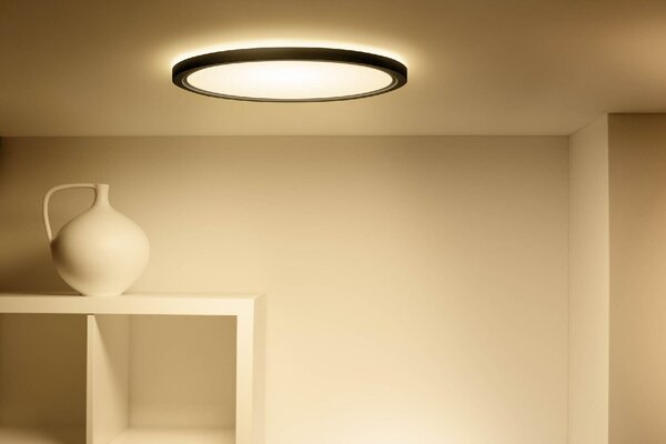 WiZ SuperSlim přisazené LED svítidlo 22W 2600lm 2700-6500K RGB IP20 42cm, černé