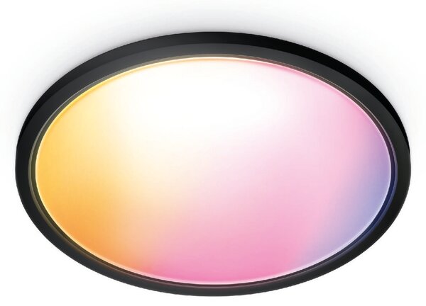 WiZ SuperSlim přisazené LED svítidlo 22W 2600lm 2700-6500K RGB IP20 42cm, černé