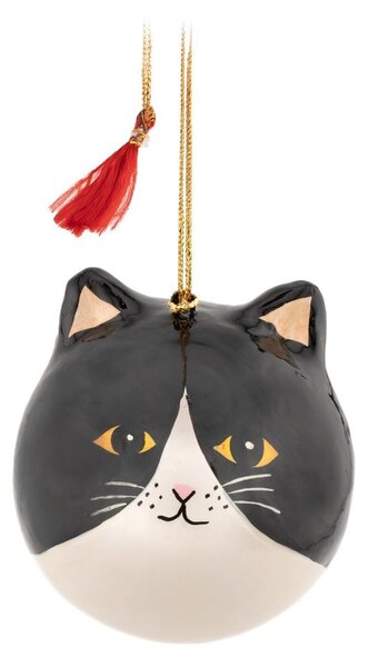 Papírová vánoční ozdoba 8 cm Black Cat – Sass & Belle
