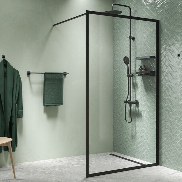 Sealskin Contour sprchová zástěna walk-in 90 cm černá matný/průhledné sklo CDA30886195100