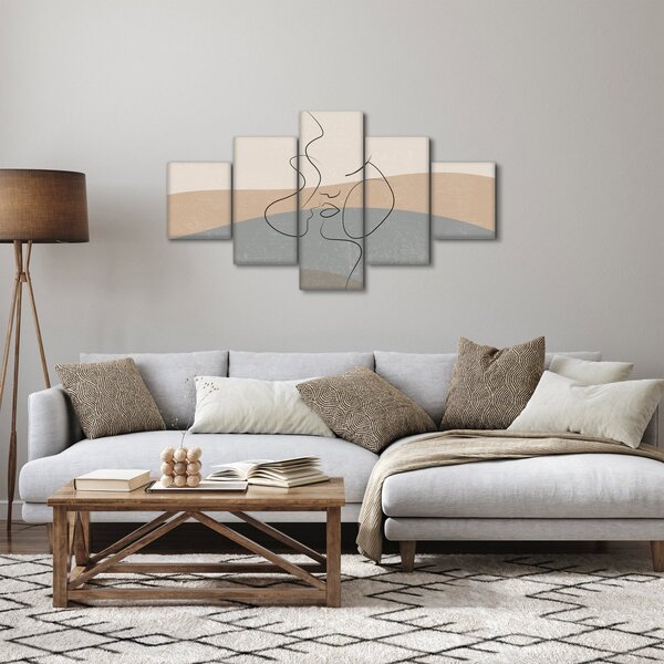 Obraz - Line art polibek (125x70 cm)