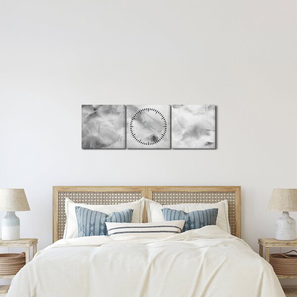 Obraz - Oblaka peří (s hodinami) (90x30 cm)
