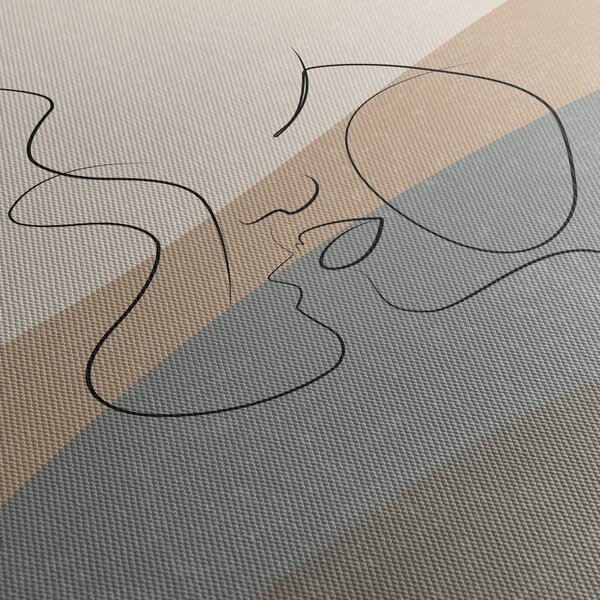 Obraz - Line art polibek (125x70 cm)