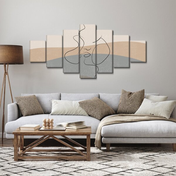 Obraz - Line art polibek (210x100 cm)