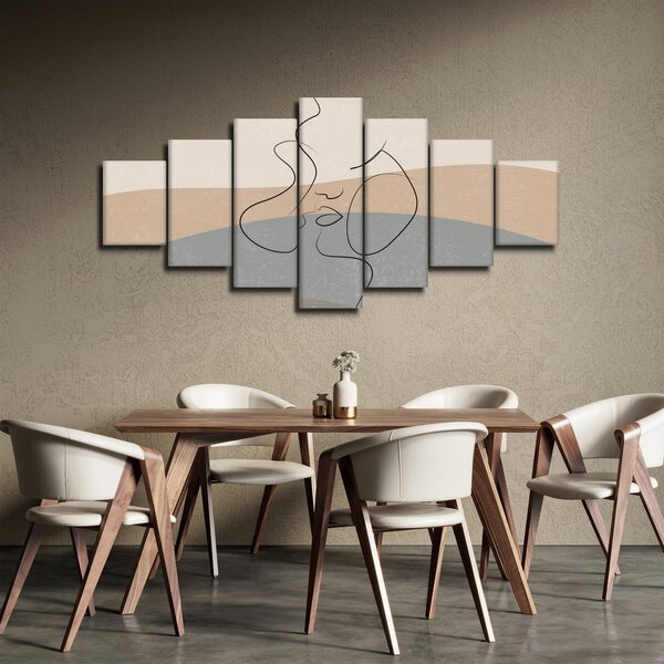 Obraz - Line art polibek (210x100 cm)