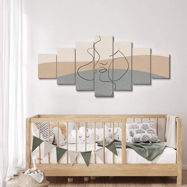 Obraz - Line art polibek (210x100 cm)