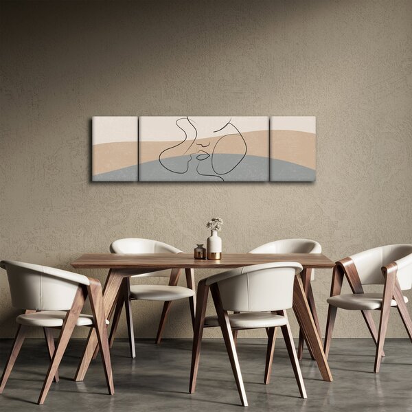 Obraz - Line art polibek (170x50 cm)