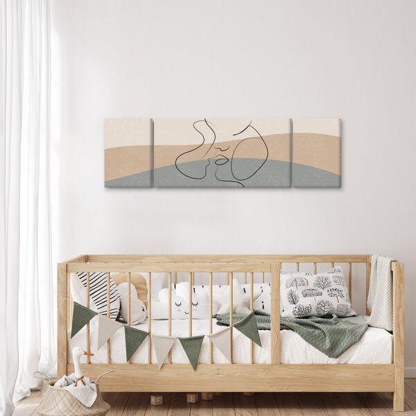 Obraz - Line art polibek (170x50 cm)