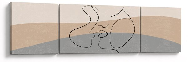 Obraz - Line art polibek (170x50 cm)
