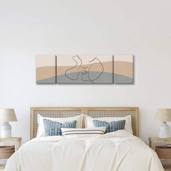 Obraz - Line art polibek (170x50 cm)