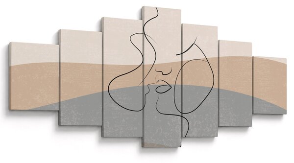Obraz - Line art polibek (210x100 cm)