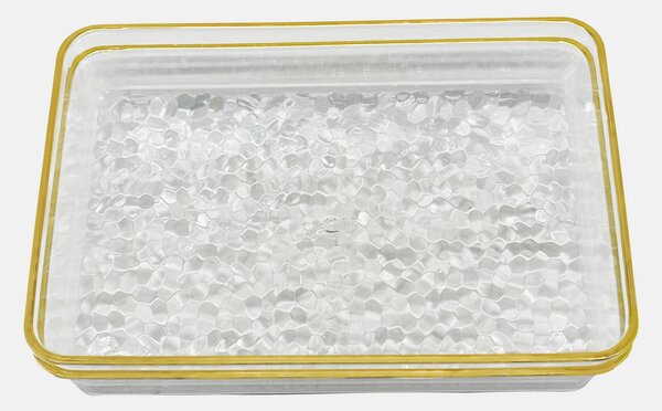 Sinsay - Sada servírovacích táců s ozdobným zlatým okrajem – 2 ks - clear