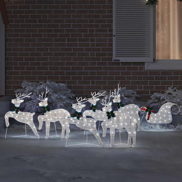 LED Sobové 7 ks Stříbrná 43 x 18 x 66 cm textil 3385891