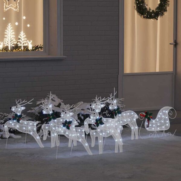 LED Sobové 7 ks Bílá 43 x 18 x 66 cm textil 3385892