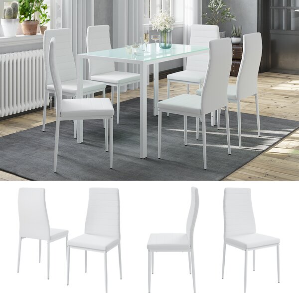 Židle do jídelny Vicco Grand Bílá 42.5 x 48 cm Sada 6 kusů, Model 51772