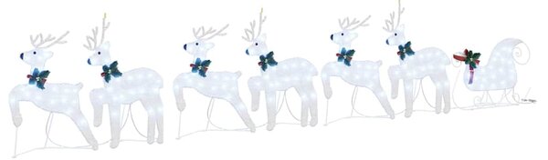 LED Sobové 7 ks Stříbrná 43 x 18 x 66 cm textil 3385891