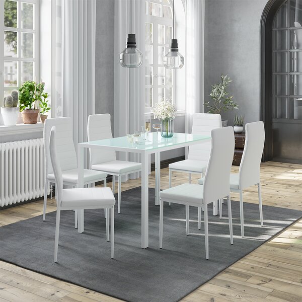 Židle do jídelny Vicco Grand Bílá 42.5 x 48 cm Sada 6 kusů, Model 51772