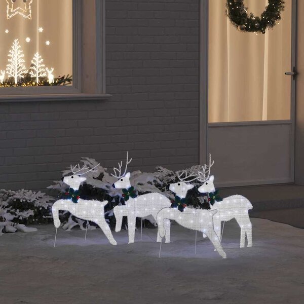 LED Sobové 4 ks Stříbrná 45 x 19 x 65 cm textil 3385894