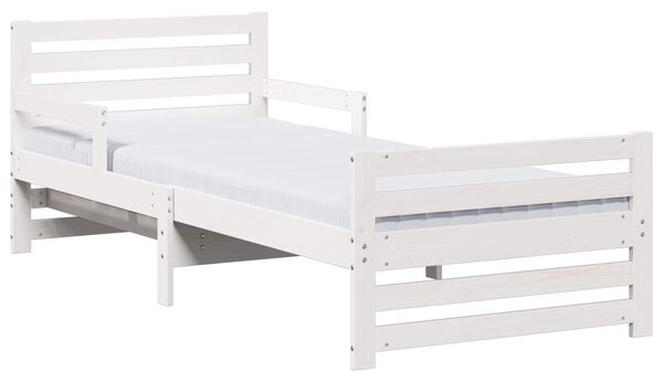 Rám postele s rozšiřitelnou matrací s čelo Bílá 80 x 200 cm 3385947