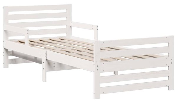 Rám postele s rozšiřitelnou matrací s čelo Bílá 80 x 200 cm 3385947