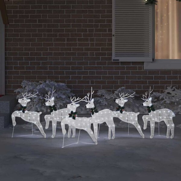 LED Sobové 6 ks Stříbrná 45 x 19 x 65 cm textil 3385897