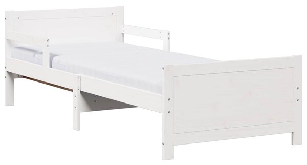 Rám postele s rozšiřitelnou matrací s čelo Bílá 80 x 200 cm 3385950