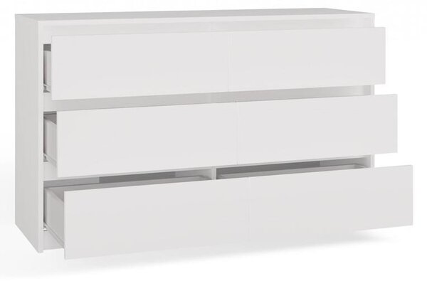 Topeshop K120 BIEL 2X3, Bílá, 6 zásuvka/zásuvek, Dřevotřískové desky, Moderní, Dřevotřískové desky, Matný