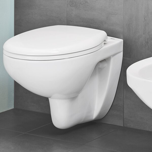 Grohe Bau Ceramic wc mísa se sedátkem s pomalým sklápěním závěsná bez splachovacího kruhu bílá 39351000