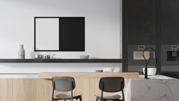 Allboards,Tabule COMBI - černý korek / magnetická bílá 60x40 s černým lakovaným dřevěným rámem,TMK64BK