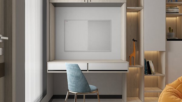 Allboards,Tabule COMBI - bílý korek a magnetická bílá 60x40 s bílým lakovaným dřevěným rámem,TMK64W