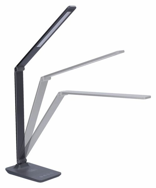 Solight LED stmívatelná lampička s bezdrátovým nabíjením, 10W, změna chromatičnosti, šedá WO55-G