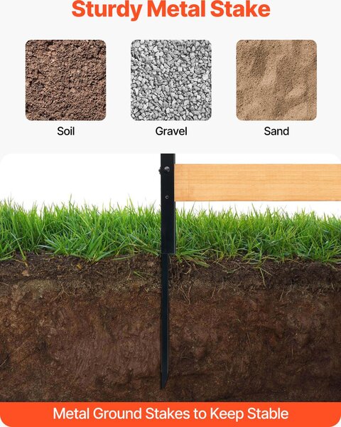 SucceBuy dřevěný plot, 96,5 cm š x 106,7 cm d, dvoudílný lamelový plot pro klimatizační jednotky, bazénové vybavení nebo odpadkové koše, s kovovými sloupky, snadná montáž pro kutily, dekorativní řešení pro venkovní prostory