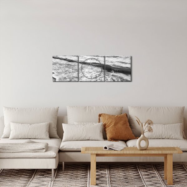 Obraz - Západ slunce u moře (s hodinami) (90x30 cm)