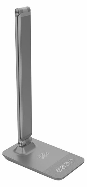 Solight LED stmívatelná lampička s bezdrátovým nabíjením, 10W, změna chromatičnosti, šedá WO55-G