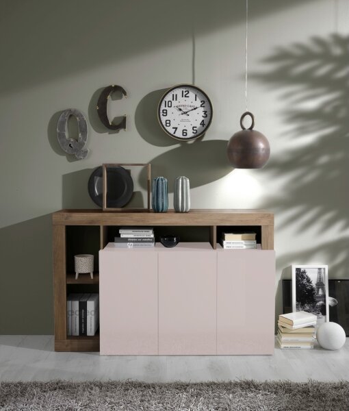 Komoda LENOR 146x93x42 cm kašmír/dub