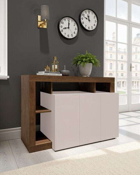 Komoda LENOR 146x93x42 cm kašmír/dub