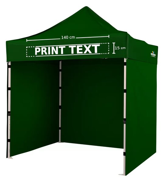 BRIMO Nůžkový párty stan SUPER 2x2 m s potiskem zelený