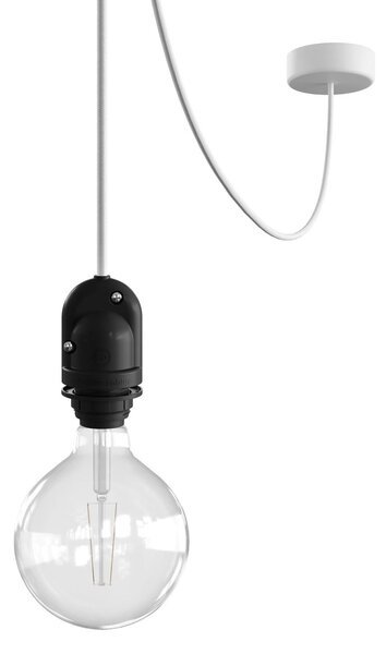 Creative cables EIVA závěsná lampa do exteriéru pro stínidlo, 5m textilního kabelu, silikonový baldachýn a objímka, IP65 voděodolná Barva: Bílá