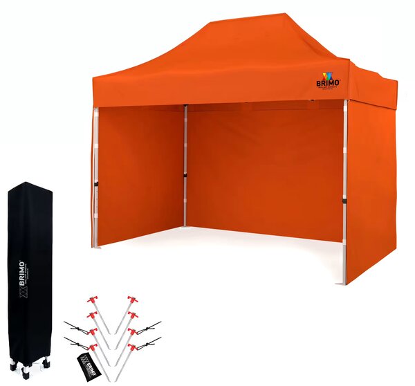 BRIMO Nůžkový párty stan SUPER 2x3 m 3 stěny oranžový