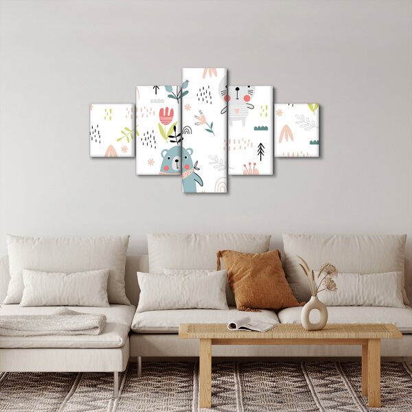 Obraz - Zvířátka na louce (125x70 cm)