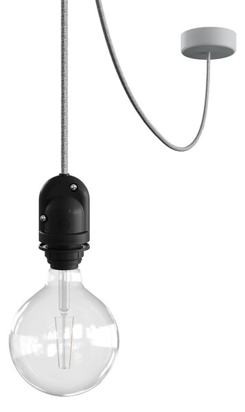 Creative cables EIVA závěsná lampa do exteriéru pro stínidlo, 5m textilního kabelu, silikonový baldachýn a objímka, IP65 voděodolná Barva: Petrolejová