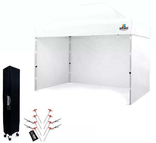 BRIMO Nůžkový párty stan SUPER 2x3 m 3 stěny bílý
