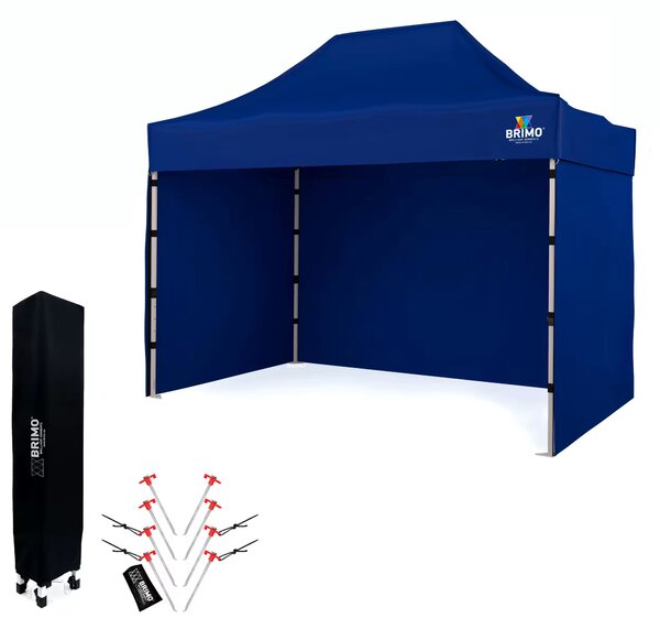 BRIMO Nůžkový párty stan SUPER 2x3 m 3 stěny modrý