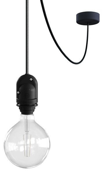 Creative cables EIVA závěsná lampa do exteriéru pro stínidlo, 5m textilního kabelu, silikonový baldachýn a objímka, IP65 voděodolná Barva: Petrolejová