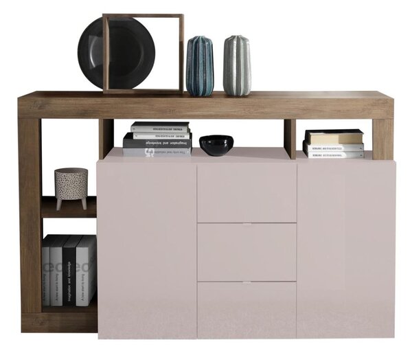 Komoda LENOR 146x93x42 cm kašmír/dub