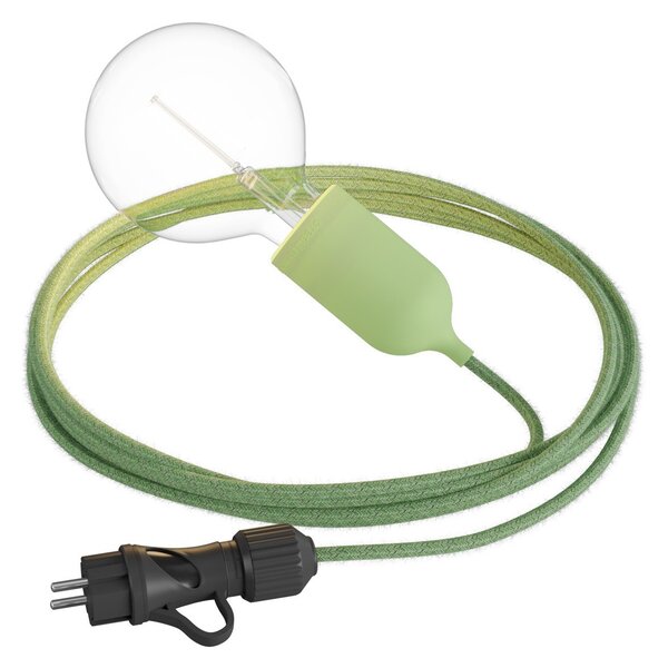 Creative cables EIVA snake pastel, přenosná venkovní lampa, 5 m textilní kabel, voděodolná objímka IP65 a zástrčka Barva: Lososová