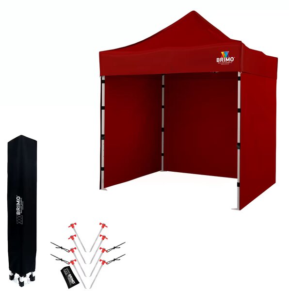 BRIMO Nůžkový párty stan SUPER 2x2 m 3 stěny červený
