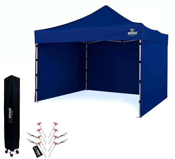BRIMO Nůžkový párty stan SUPER 3x3 m 3 stěny modrý