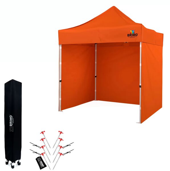 BRIMO Nůžkový párty stan SUPER 2x2 m 3 stěny oranžový